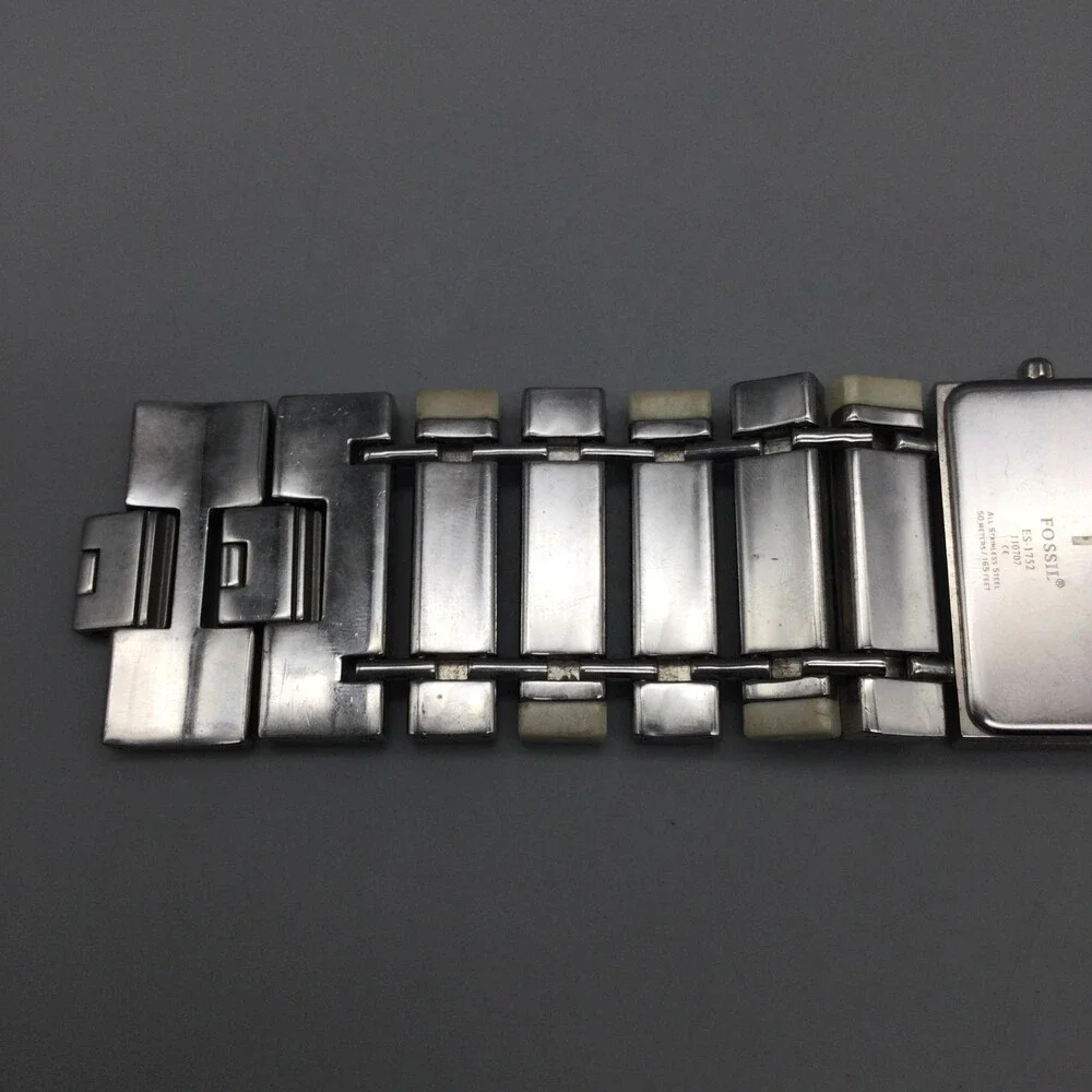 Fossil F2 Womens Watch 35mm White Dial Stainless Beige Resin New Battery 6.5